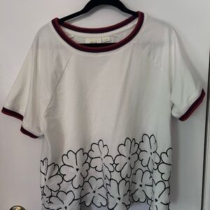 Maje x Anthropologie White Floral Tee